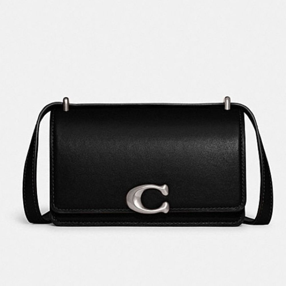 NWT Coach Bandit Crossbody Bag Luxe Refined Calf Leather Black Silver CD724